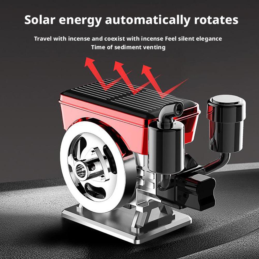 Solar Car Air Freshener Diffuser Powered Rotating Car Engine Scent Diffuser Table Perfume Auto Simulated With Flavoring Pur K7E8