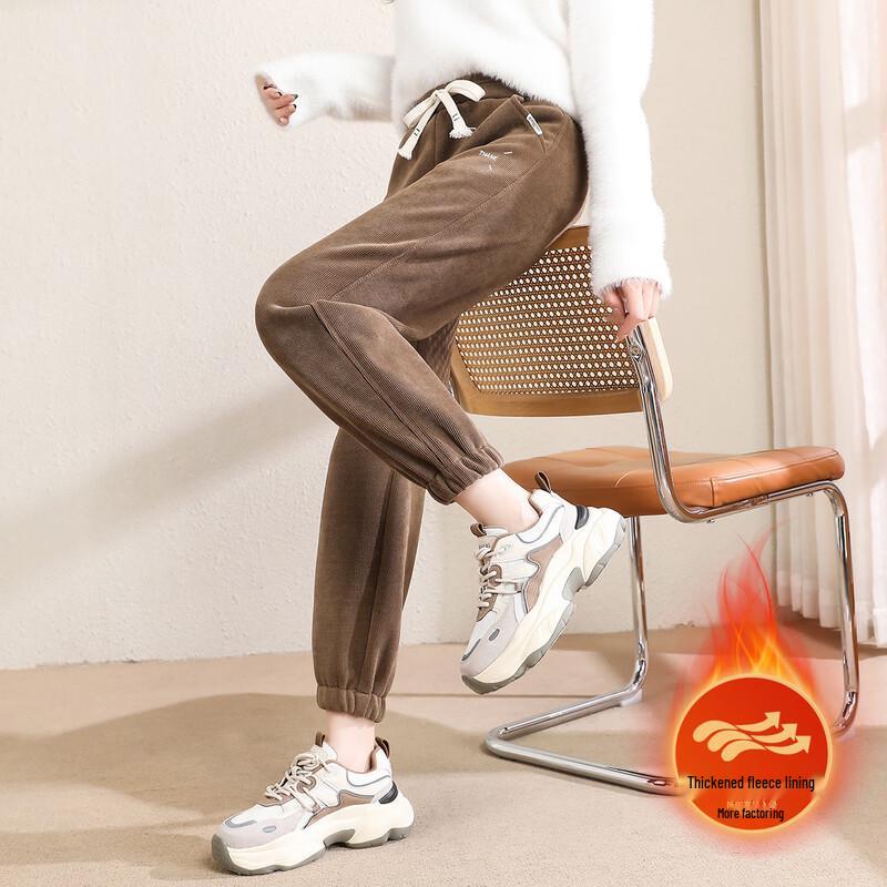 TERRE BLEUE Women s Fleece-Lined Corduroy Harem Pants XL