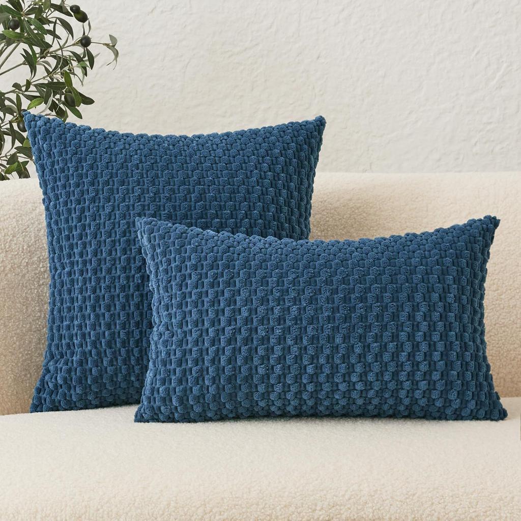 New Corduroy Pillowcase, Cushion Cover, Three-dimensional Bubble Particle Pillow, Plaid Pillowcase, Sofa Backrest