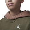 Jordan MJ Brooklyn Logo Color Block Fleece Hoodie Kids Hoodies Olive-Green HQ7083-222