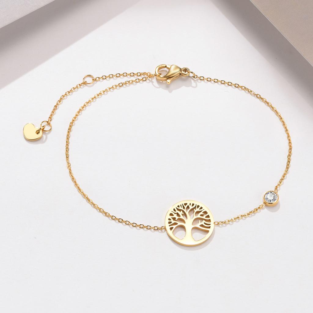 Chic Geometric Zircon Bracelet for Women Stainless Steel Cross Zircon Bracelets Gold Plated Fashion Charm Jewelry Christmas Gift