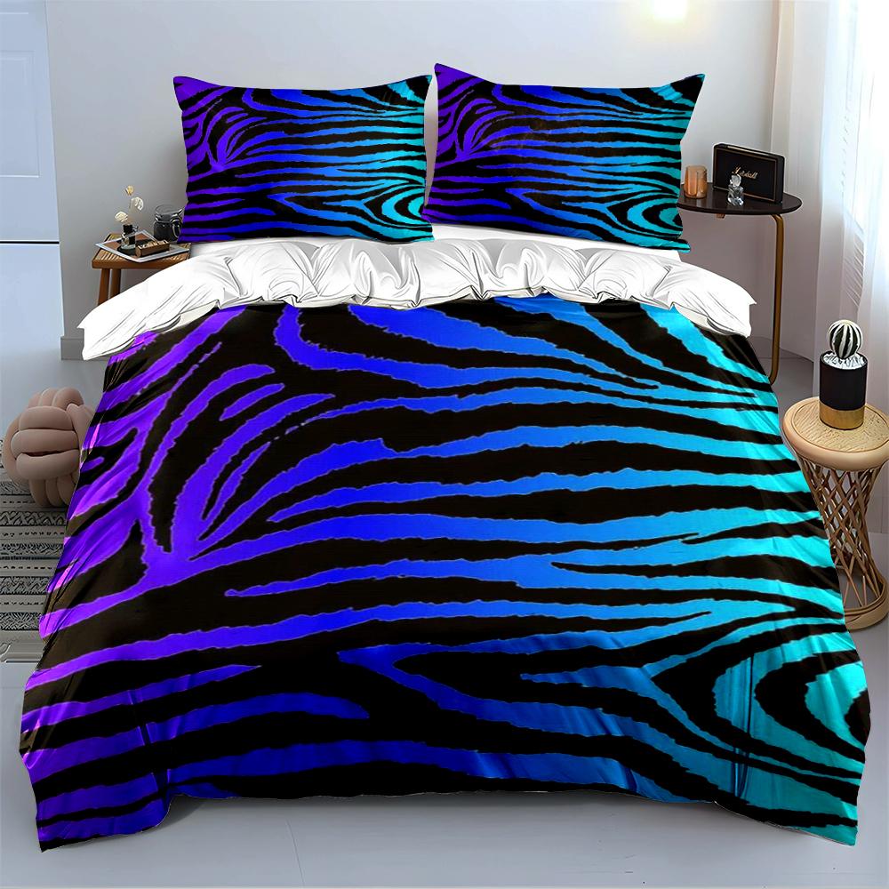 Zebra Pattern Gradient Bedding Set Bedding Set (1 Duvet Cover, 2 Pillowcases, Duvet Not Included)