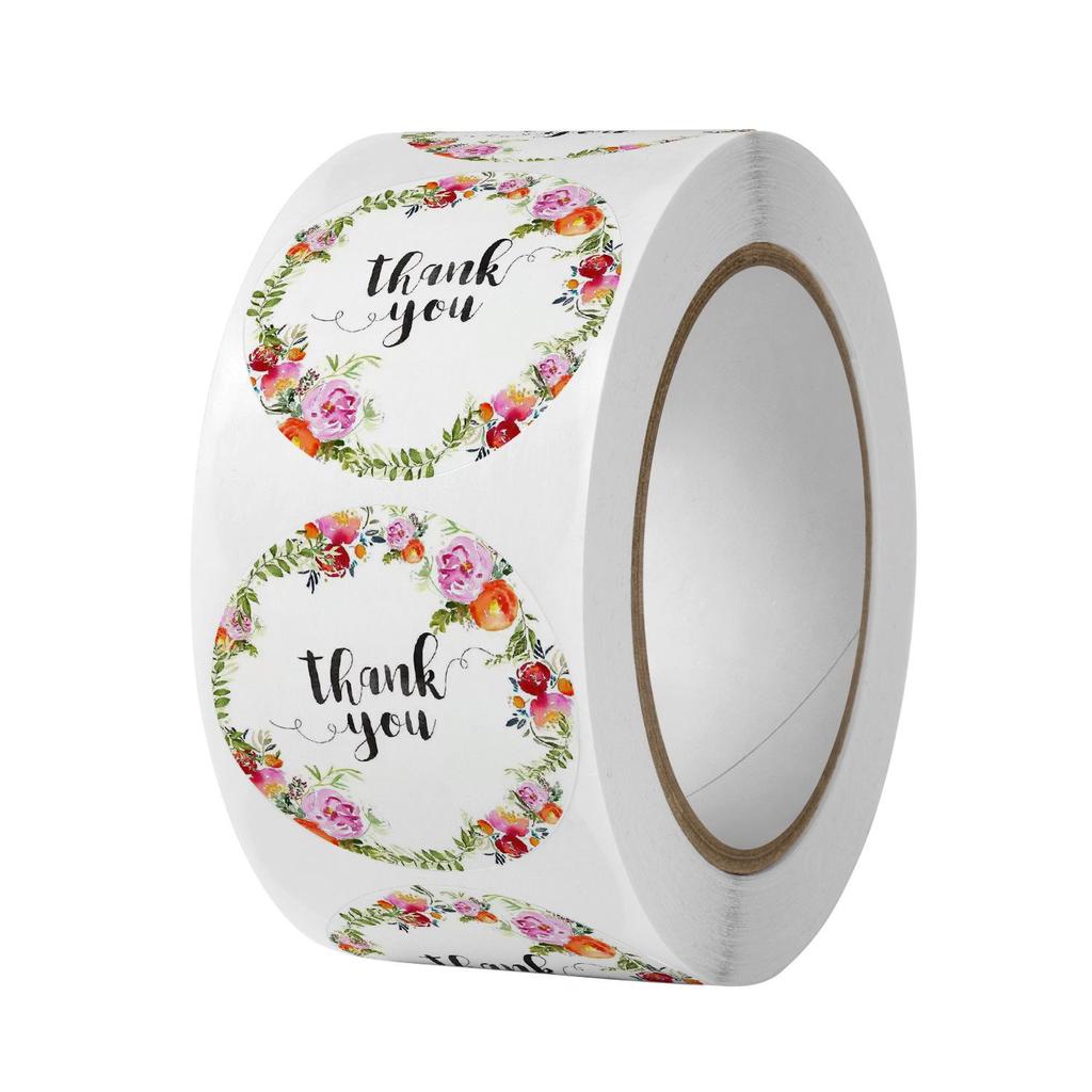 500 Self-Adhesive Thank You Dessert Stickers - Cartoons, Weddings, & Baking Seals for Children