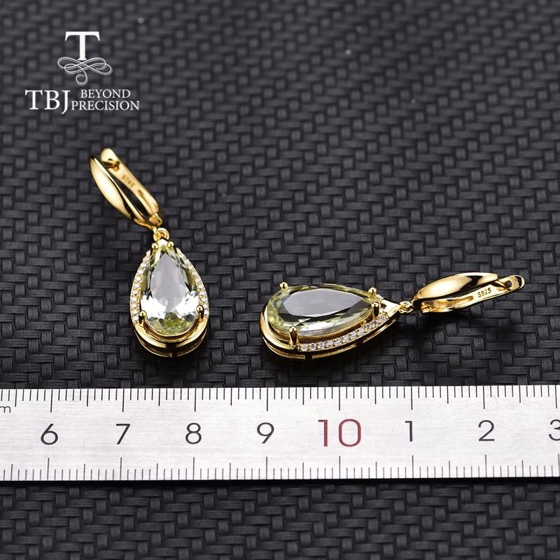 Купить Серьги с застежкой из натурального празиолита, зеленого аметиста ...