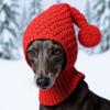 Sombrero de Punto Transpirable Elástico para Perro Cubre Orejas Acogedor Envoltura para Cabeza de Mascota con Bola Calentador para Cuello y Cabeza Protector Uso Diario