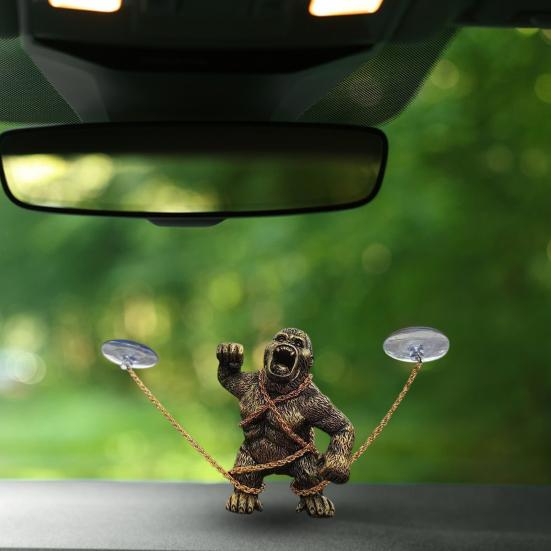 Orang-Utan-Ornament aus Kunstharz, realistische Optik, Tierfigur, handgefertigt, langlebig, Gorilla-Dekoration, Heimdekoration