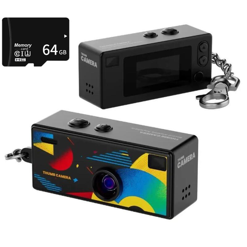 G6 Mini Retro Thumb Keychain Camera 0.96 Inch With HD 130° Wide-angle Lens TFT LCD Display Screen Portable For Students with Flash Support Memory Card