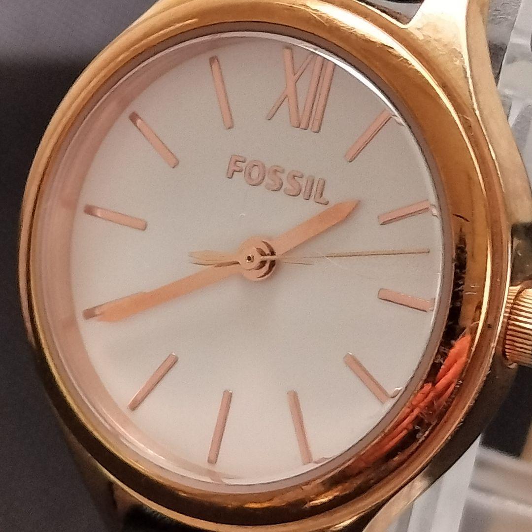 Used [In operation] FOSSIL BQ3219 Leather Belt Roman Ladies
