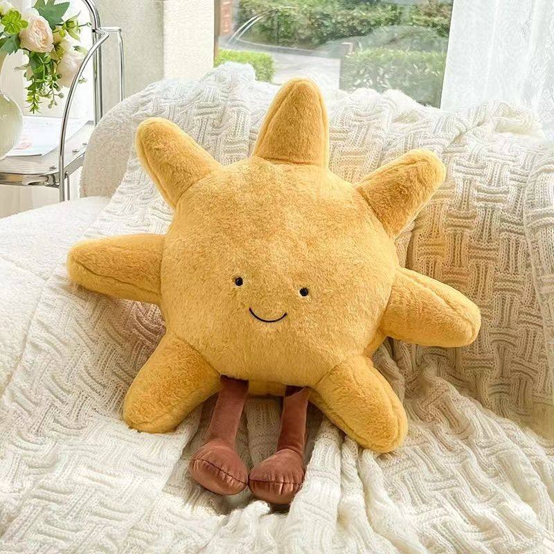 Children'S Creative Cute Cartoon Sun Moon Doll Plush Soft Toy Soothing Sleeping Doll Pillow Gift Ornament For Kids Adults Children's Birthday Gift