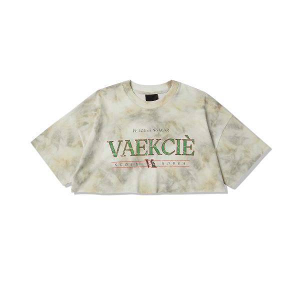 Baekssi Tiedye Logo Graphic Crop T-Shirt_Beige Free