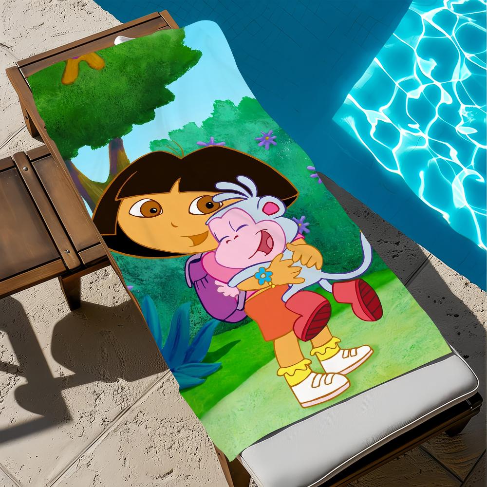 CUTE D-Dora Animation E-Explorer Towel Beach Quick Dry Soft Pool Towels Gift for Travel Gym Shower Camping Sports