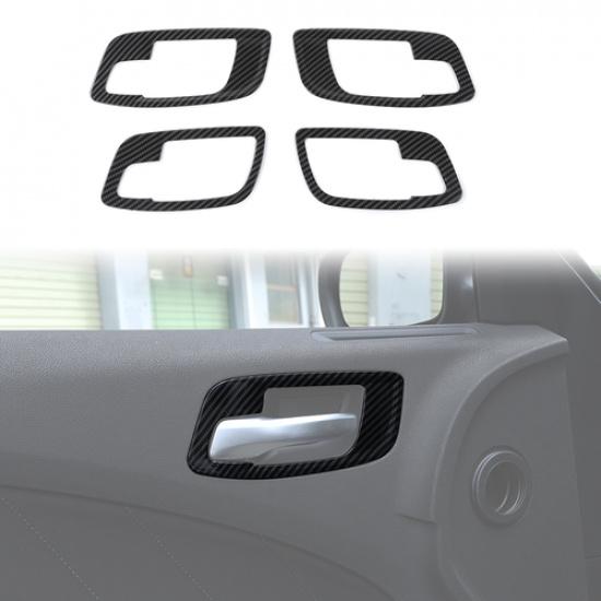 Carbon Interior Door Handle Bowl Decor Cover Trim For Dodge Charger  300C 2011+
