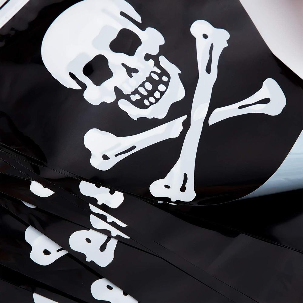 10pcs Pirate Banner Skull Halloween Pirate Flag Birthday Party Decorations Triangle Pennant Bunting Decor Skeleton Pennant Pirate Skull Pennant