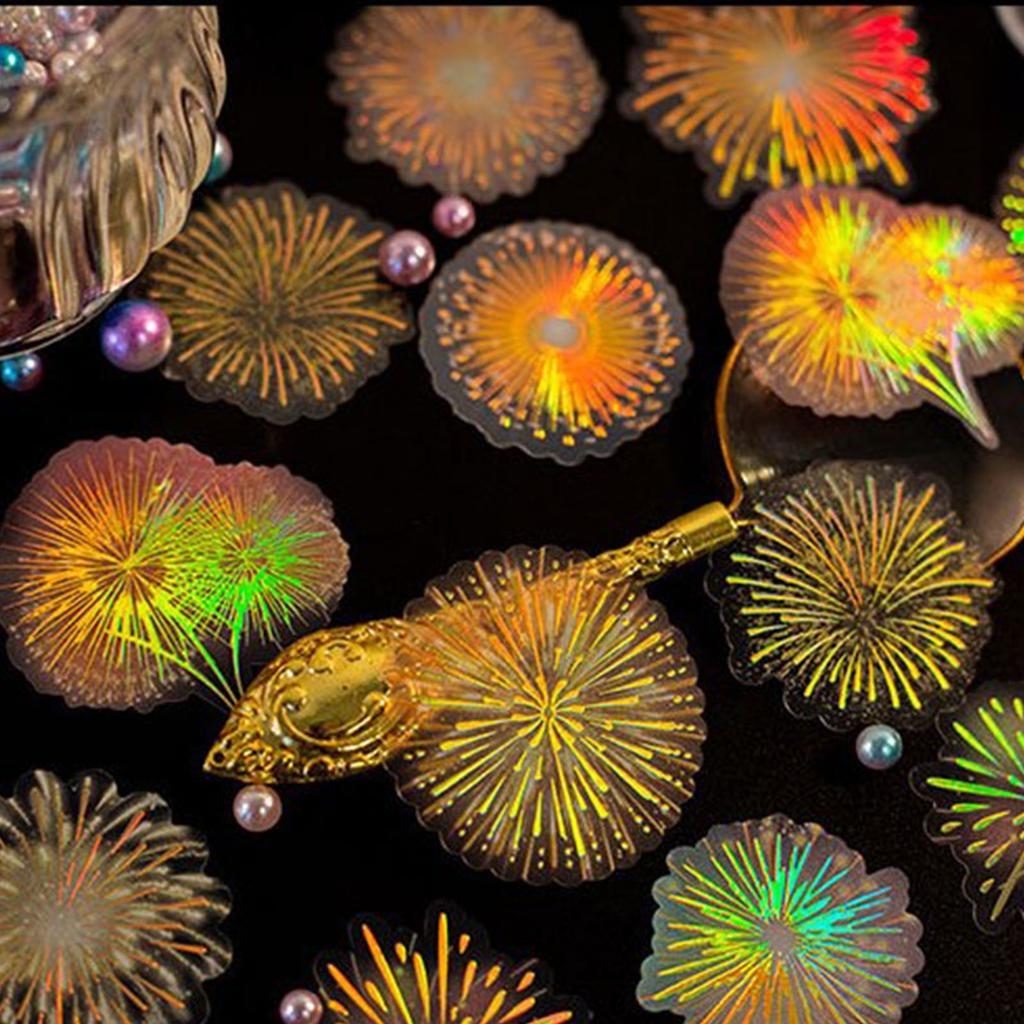 20 Sheets Scrapbook Stickers Exquisite Innovative Fireworks Series Planner Stickers Decoration for