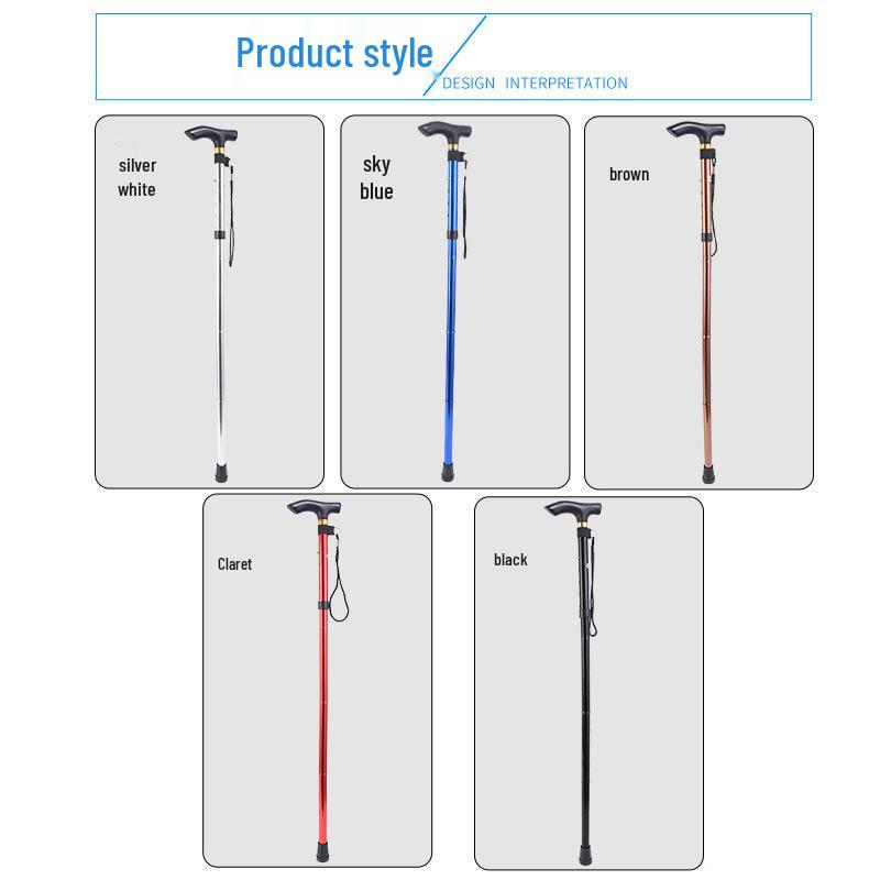 Ultra-Light Adjustable Folding Telescopic Aluminum Walking Stick - Non-Slip Hiking Trekking Pole