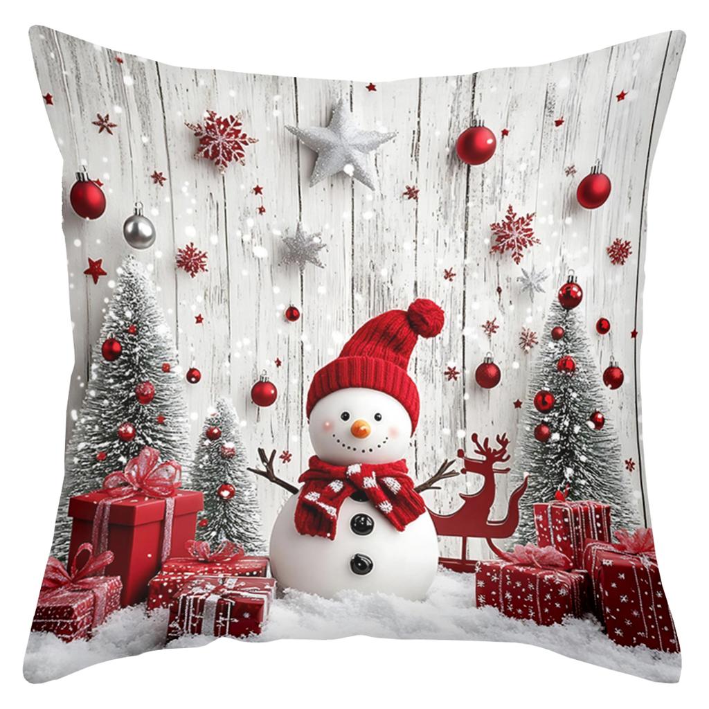 Christmas Themed Decorative Throw Pillow Covers Polyester pillowcase, sofa decorative cushion cov