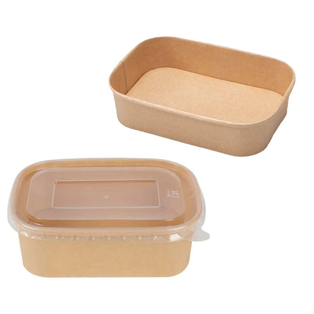 10PCS/Set Square Kraft Paper Lunch Box Paper Food Packing Box Disposable Lunch Box  Household