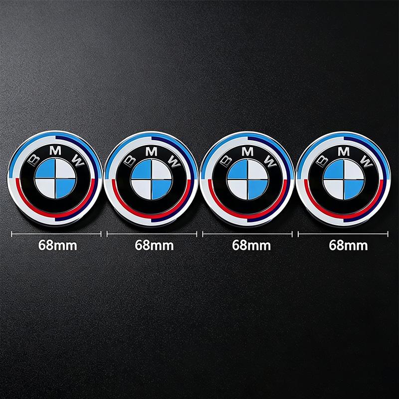 For BMW M 4Pcs 56/68mm Wheel Center Caps Emblem Badge For BMW 50th Anniversary E90 E60 F10 F20 G20 G30 E53 E85 E70 E84 F48 1/3/5/7 Series