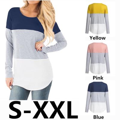 Women Mom Nursing Shirt Maternity Pregnant Breastfeeding Blouse Clothes Long Sleeve Striped Sweatshirt Tops S-2XL