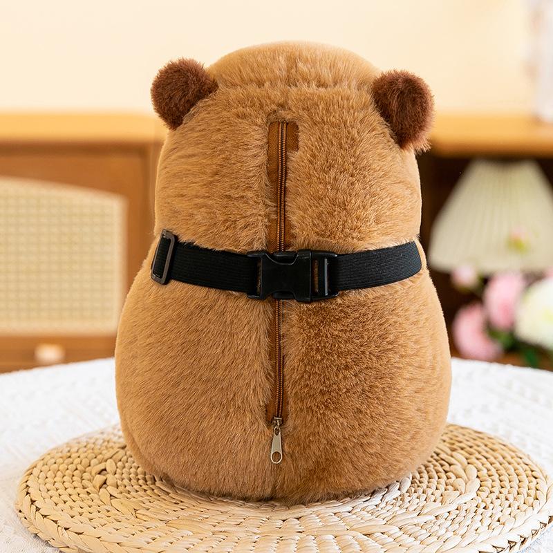 Kapibara car tissue box plush cute cartoon car seat back paper bag creative car tissue 26cm