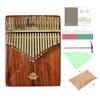 Hluru Professiona 21 Key Walnut Kalimba 17 Key Resonator Thumb Piano Rosewood Finger Piano Glossy Box Mbira for Beginner