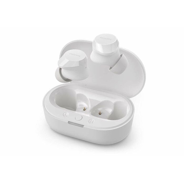 Ecouteurs sans fil - PHILIPS - TAT1209WT - Blanc - Microphone intégré - Batterie longue durée