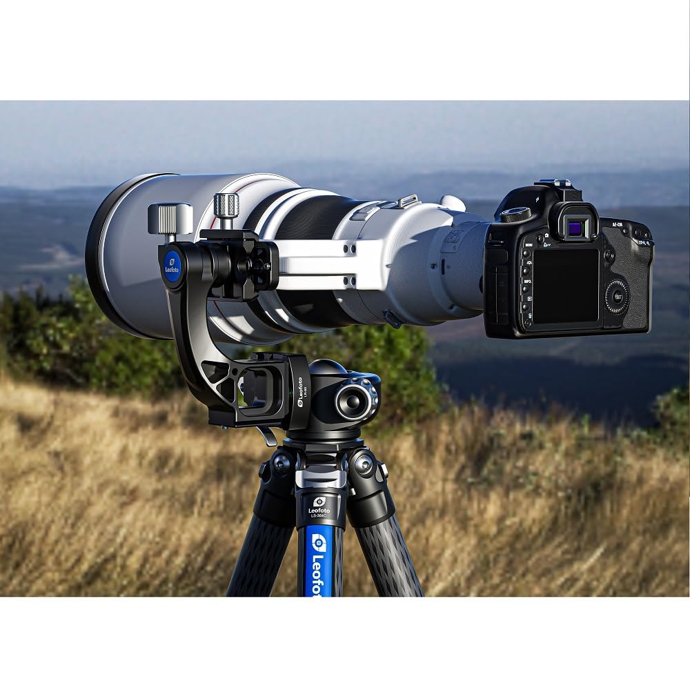 Professional Leofoto Gimbal Tripod Head with Fine Precise Pan and Tilt High Head Only MPG-02 Head, Adjustment, Control, Rigidity, Arca-Swiss