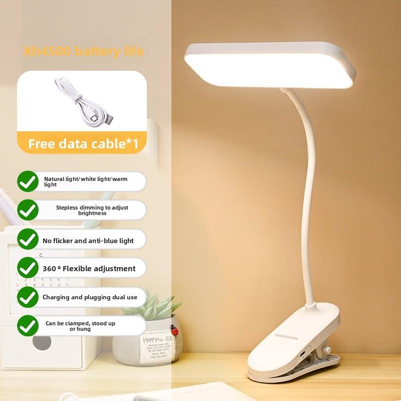 

On Led Clip Desk Lamp Adjustable Brightness Room Reading Study Bedside Light