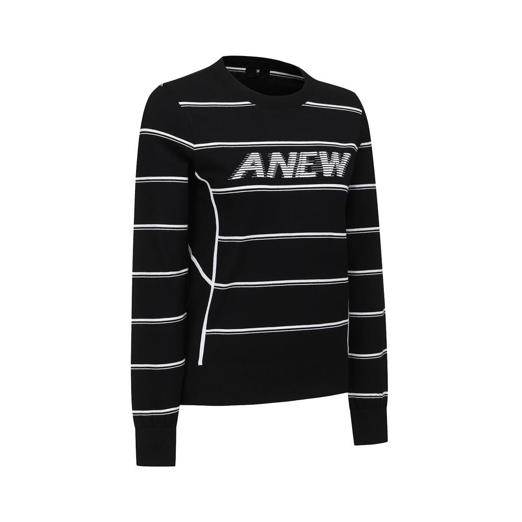 ANEW GOLF Women Stripe Round Sweater_Bk