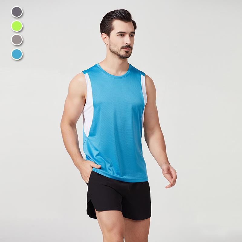 Yeni Spor Yelek Erkek Bol Yaz Saf Pamuk Fitness Ve Vücut Geliştirme Hızlı Kuruyan Kolsuz Omuz Beyaz Taban Gömlek Kolsuz Tişört