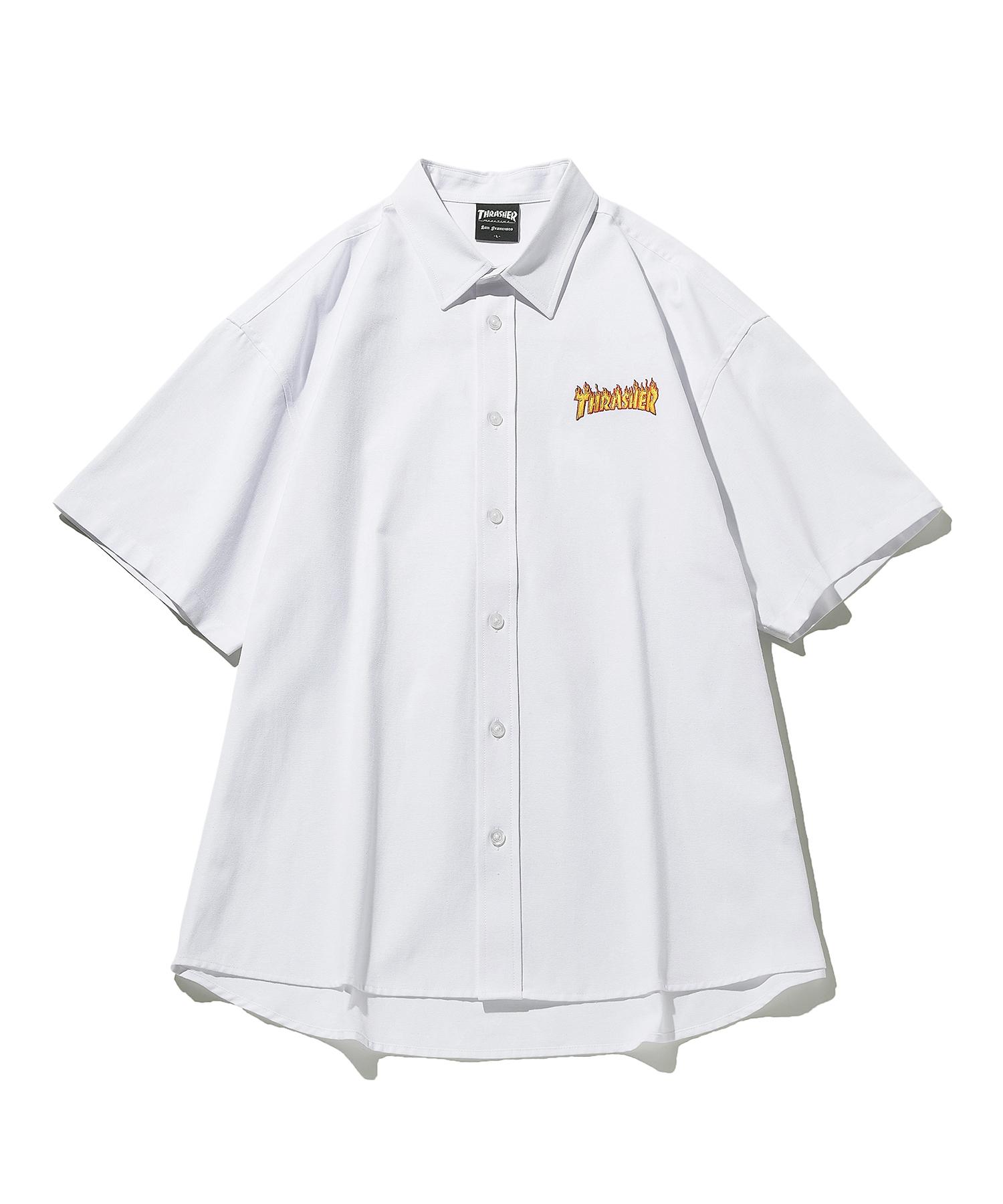Treasure Flame Oxford Half Shirt White M