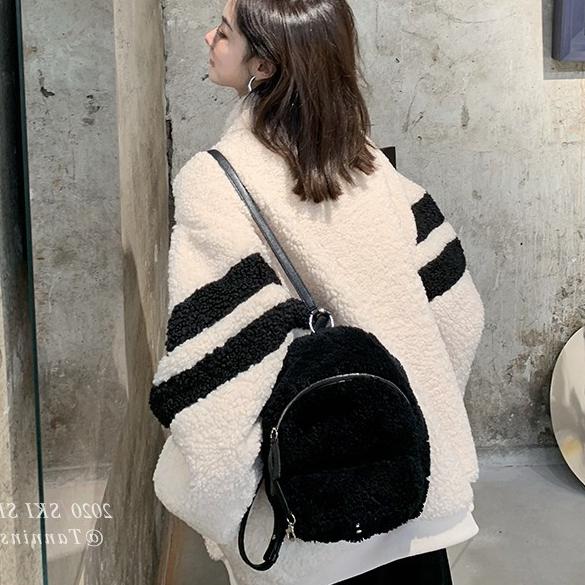Lamb Wool Sweatshirt Women Casual Thick Warm Loose Padded Hip-hop Retro Zip Up Patchwork  Jackets Coat