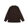 Solid Color Single-Breasted Loose Long Sleeve Shirt Unisex Shirts Brown 460691-37