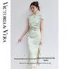 VICTORIA&VERA New Chinese Style Bamboo Print Qipao Dress