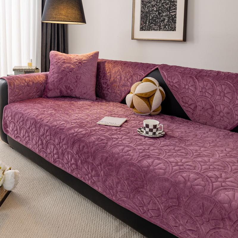 

New Crystal Velvet Sofa Cushion, Universal In All Seasons, Straight Row, Simple Seat Cushion In Autumn And Winter, Non-Slip Cover, Cloth Towel 70*70cm