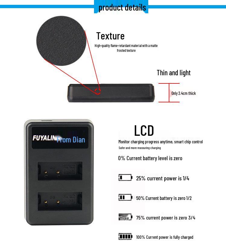FUYALIN LP-E17 USB Dual Charger for EOS 750D 760D M3 LC-E17C