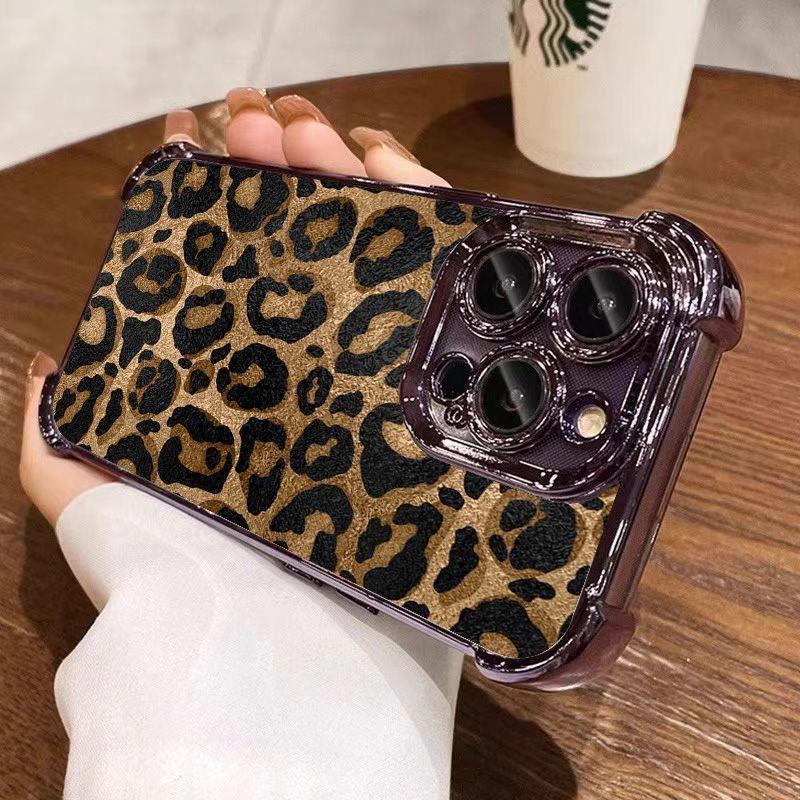 Funda de Lujo con Estampado de Leopardo Dorado Para Xiaomi Note 15 14 13 Pro Plus 5G 12 11S 4G Redmi 15C 15 14C 12C 10C Cubierta de TPU Galvanizado
