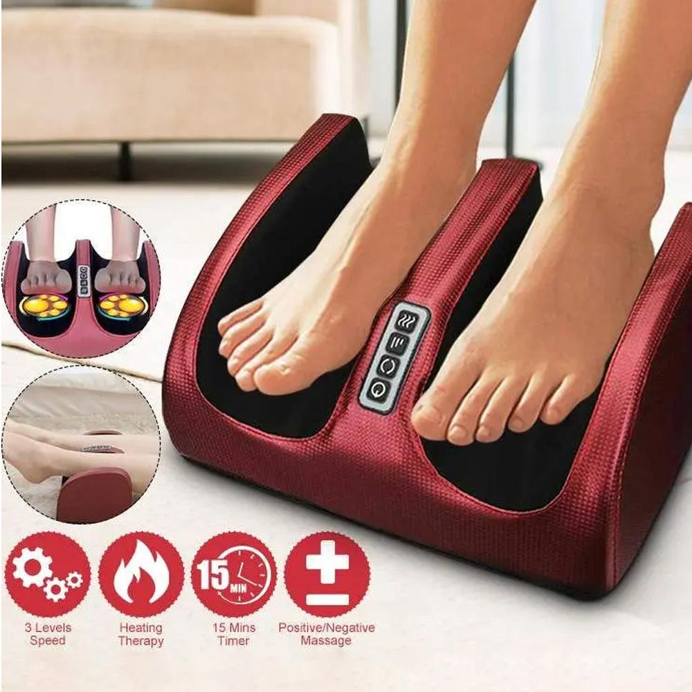Electric Foot Massager Hot Compress Shiatsu Kneading Leg Roller Kneading Calf Muscles Vibrator Machine Fitness Sport Home Relax