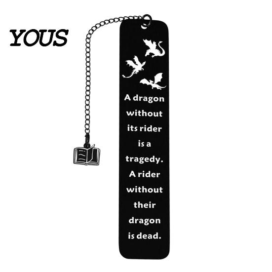 Elegant Metal Bookmark Pterosaur Bookmark, Stainless Steel Fourth Wing Design Page Marker with Black Tassel, Unique Literary Gift for Book Lovers And