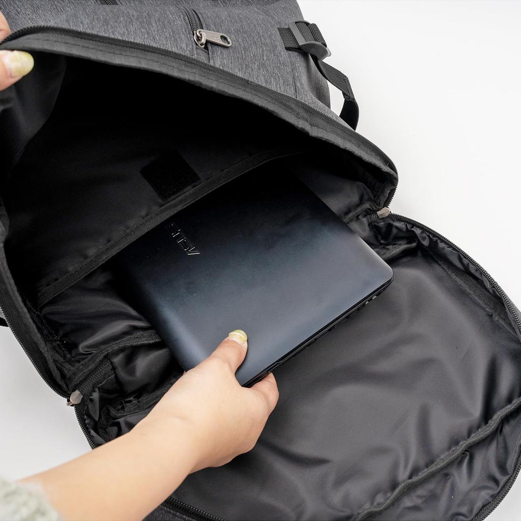 Logo Spark Backpack, Water-Repellent, Double-Layer, Black, Large