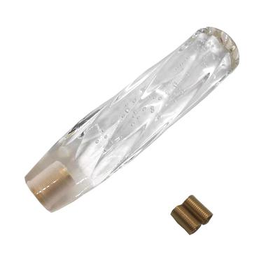 Dreh-Typ Kristall Schaltknauf, Weiß, Universal 7,9 Zoll (200 mm) [Set mit 2 Adaptern] Schaumblase (Weiß)