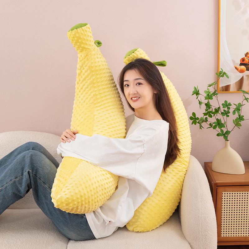 Oreiller en Peluche Banane Ultra Doux - Velours Côté Dormeur & Dossier Jouet en Peluche