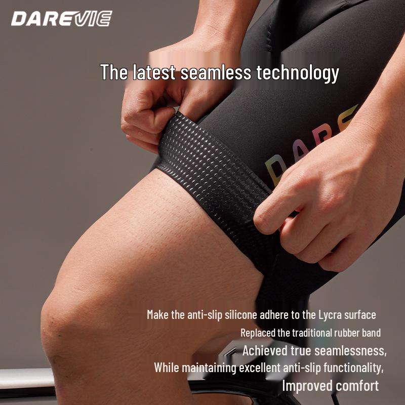 2024 Darevie Cycling Bib Shorts with Double Arrow Pad, Slim High-Stretch Material, One-Piece Leg Opening