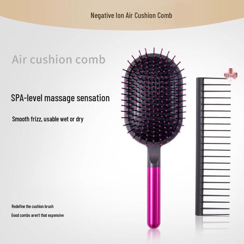 Fluffy Anti-Static Air Cushion Hair Comb: Massage & Care, Long Hair Two-Piece Set
