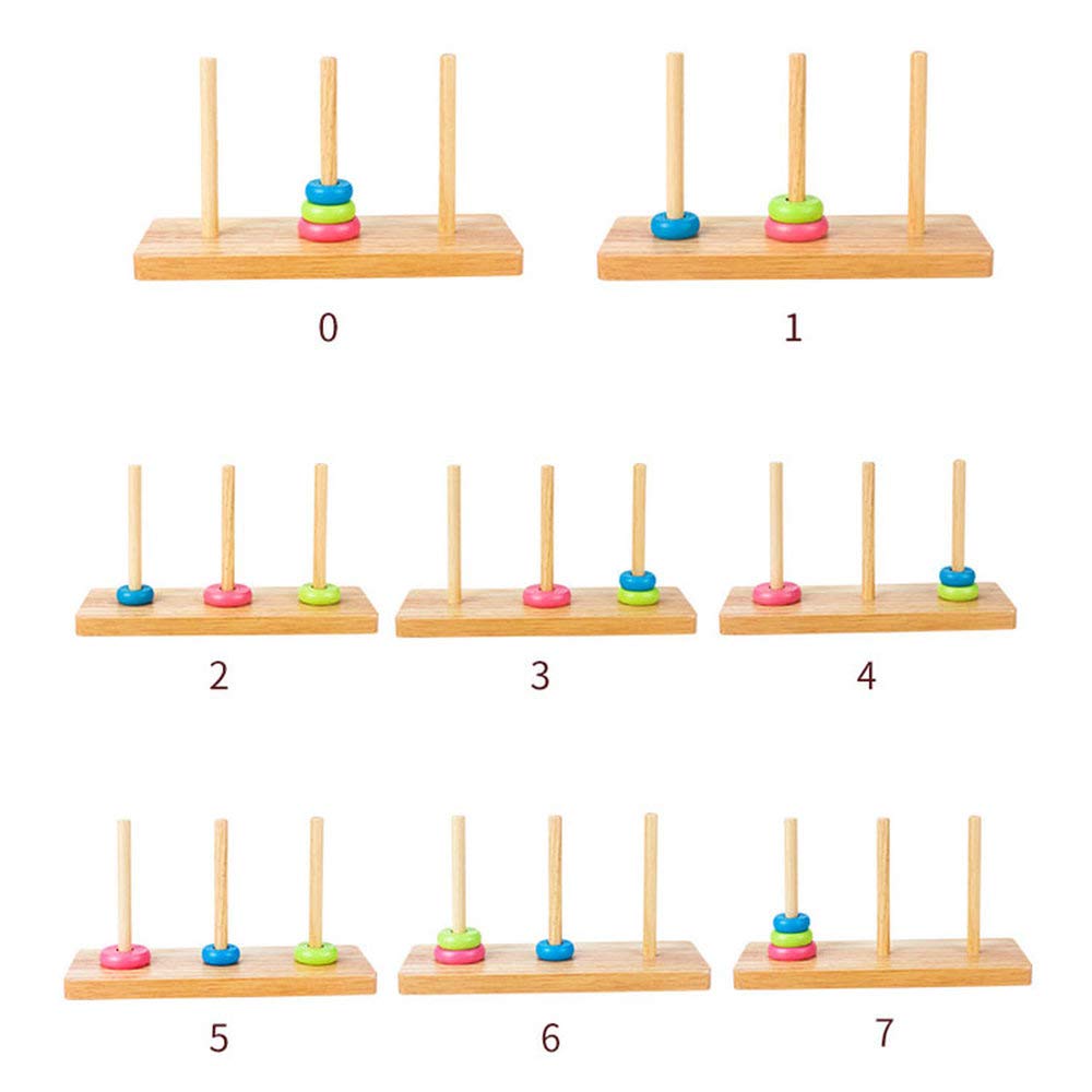 Torre de Matemática Lifepower de 10 Peças Coloridas de Madeira Atemporal Treinamento Cerebral Seguro Adequado para Maiores de 3 Anos e Quebra-cabeça Torres de Hanói, Passos. enigma. Diversão. jogos. a base de água