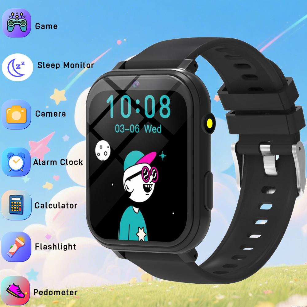 1.83 Inch HD Camera Kids Smart Watch 18 Games Step Counting Sleep Monitoring Alarm Clock Smartwatch Children Boys Girls Gifts