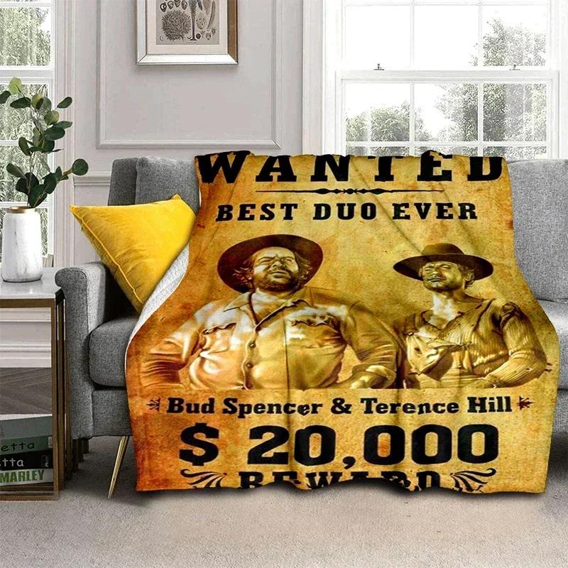 Bud Spencer Terence Hill Wohndecke für Sofa Wandern Picknick Super Weiche Steppdecke Mode Bett Thermoflanell Geburtstagsgeschenk