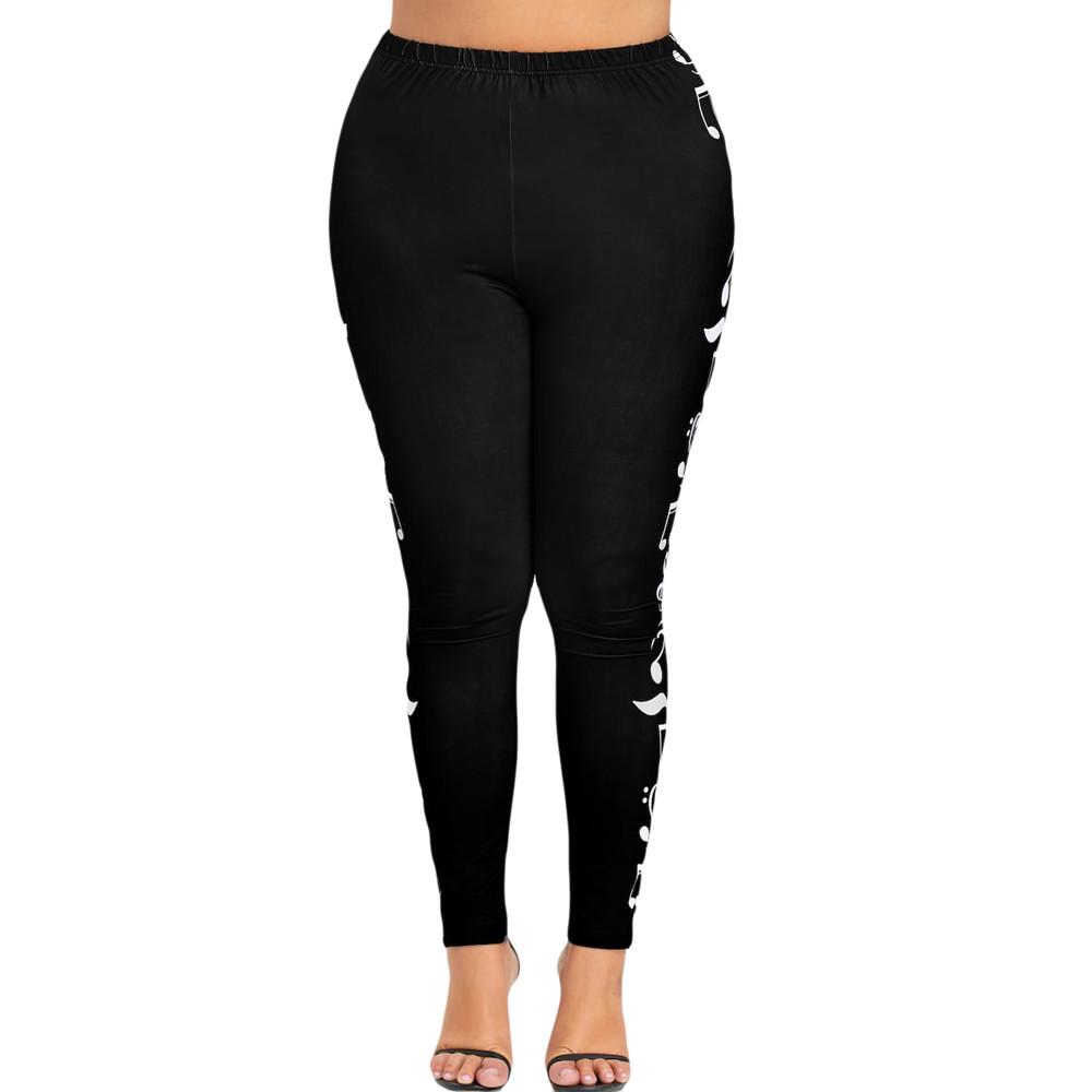 Buy Fashion Women High Waist Plus Size Yoga Sport Pants Music Note