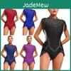 Body da figura pattinaggio artistico Tango Latino Salsa Jazz Abbigliamento da ballo Donna Strass Scintillanti Giunzione Ginnastica Artistica