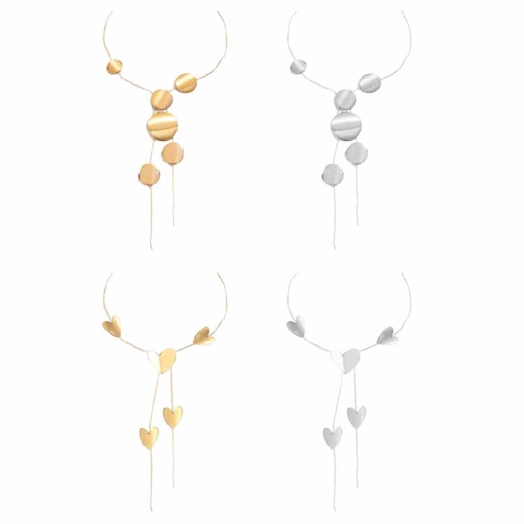 Modern Korean Inspired Necklace Minimalist Round/Heart Pendant Collarbone Chain Elegant Neck Chain Fashionable Jewelry